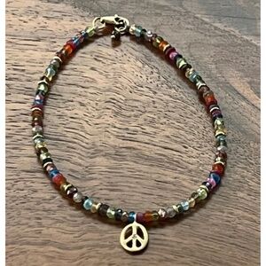 Rebecca Lankford Peace Sign Gold Diamond and Multi Gemstones